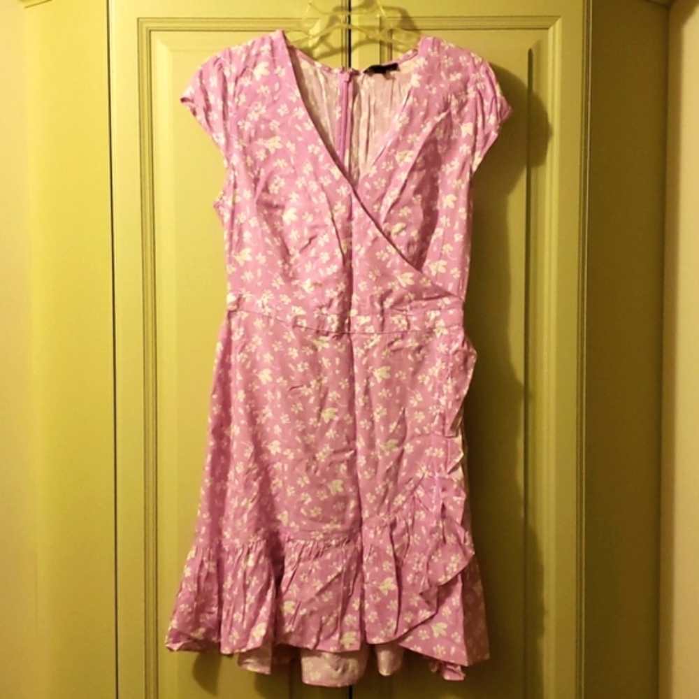 J. Crew Pink and White Floral Ruffle Dress, Size 4